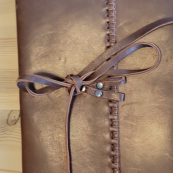 Leather Crochet Store Brown Leather Clutch - Picture 2 of 7